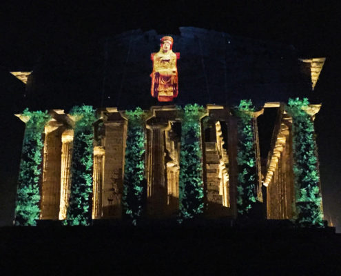 video mapping Paestum