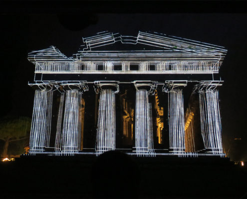 Video mapping Archaeological Park Paestum Temple of Neptune