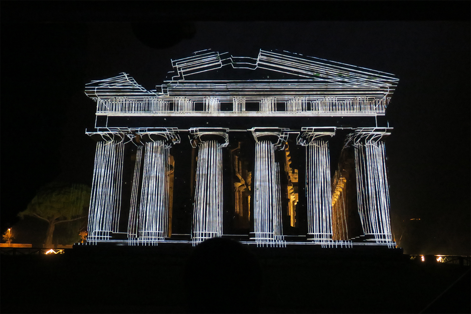 Video mapping Archaeological Park Paestum Temple of Neptune