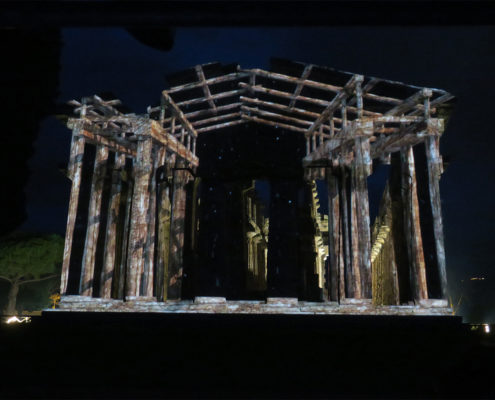 video mapping Paestum