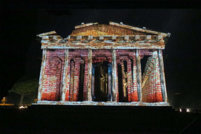 video mapping Paestum