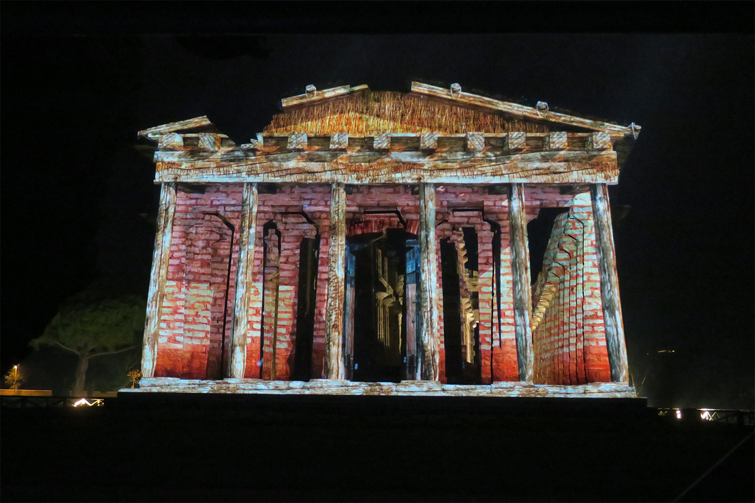 video mapping Paestum