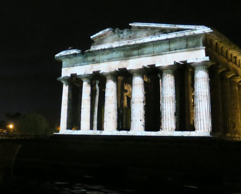 Video mapping Archaeological Park Paestum Temple of Neptune