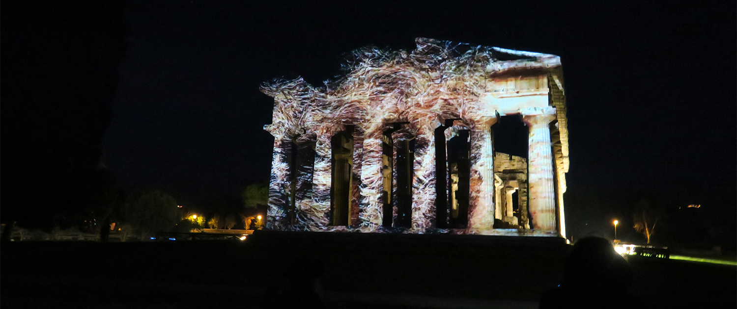 video mapping Paestum
